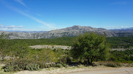 mountain view in the area of dubrovnik in croatia
