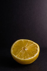 Lemon on dark background