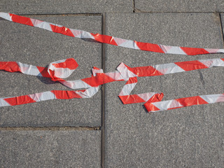 Red white barricade tape