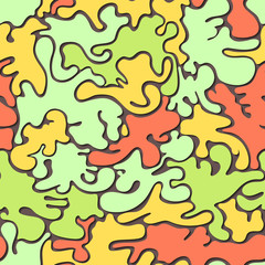 Vector colorful seamless pattern background texture. Ripples, splash, liquid, smooth geometric shapes. Abstract background for design wallpapers, pattern fills, web page backgrounds, surface textures.