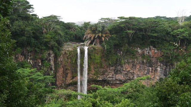 A waterfall in Mauritius.