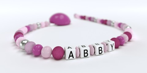Schnullerkette mit Name - Abby