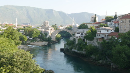 Fototapeta na wymiar Stari most il ponte ottomano di Mostar