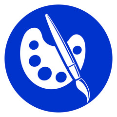 paint brush blue circle icon