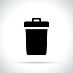 bin icon on white background