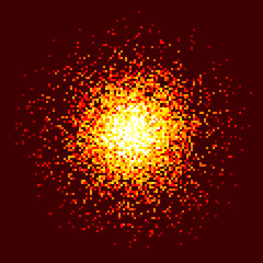 Obraz premium 8-Bit Pixel Red Explosion