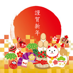 2018日の丸 色々戌  文字