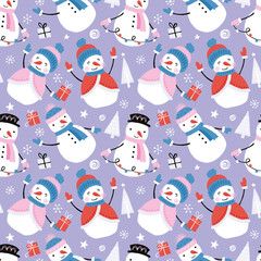 Holiday and Christmas hand drawing seamless pattern