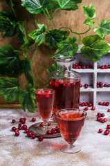 Transparent red drink