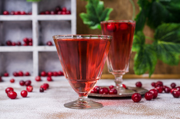Transparent red drink
