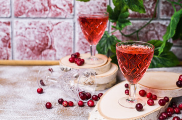 Transparent red drink