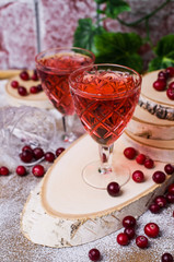 Transparent red drink
