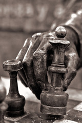 Fototapeta premium Chess and hand