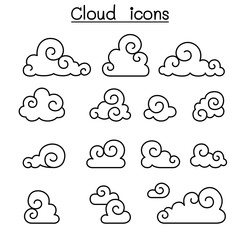Abstract Cloud , Chinese Cloud , Curl cloud ,Decoration cloud, cloud icon set