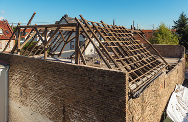demolition of an old barn