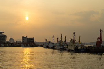 Sunset at Moji Port