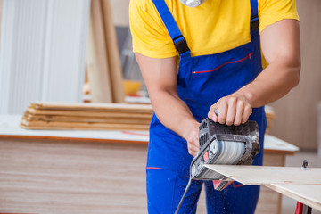 Carpenter working in the workshop