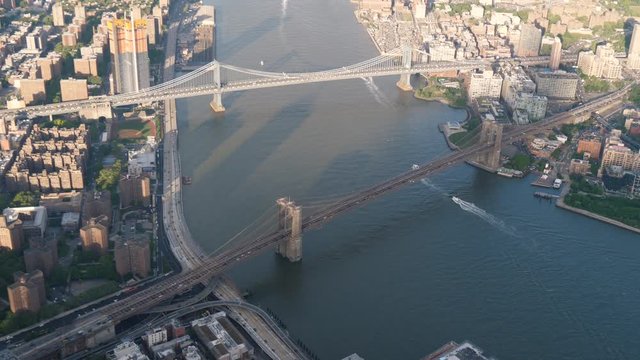 Aerial shot of Manhattan New York City USA