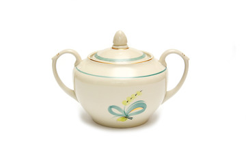 Sugar bowl on white background