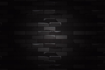 Ancient brick wall background. Black brick wall background vector illustration.