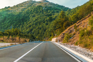 Highway road on the mountain, Montenegro.