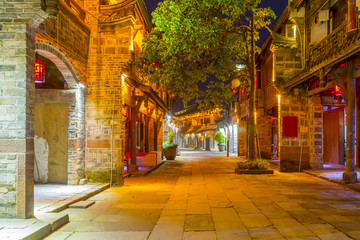 Fototapeta premium Night scene of Sichuan ancient town
