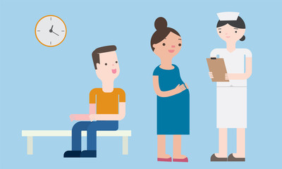 The nurse is checking the patient.