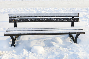 Bench under the snow.