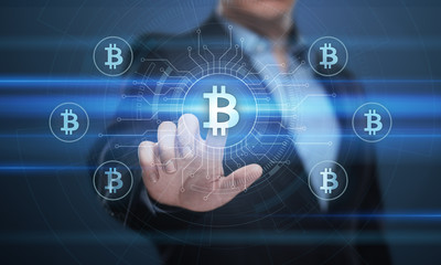 Bitcoin Cryptocurrency Digital Bit Coin BTC Currency Technology Business Internet Concept