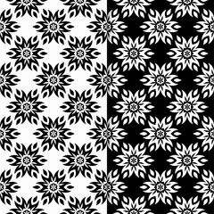 Ornamental seamless patterns. Black and white