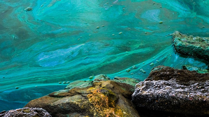 Freezing peacock blue northern seaside