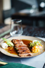 dinner in the restaurant