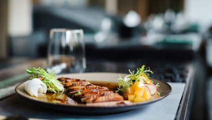 dinner in the restaurant