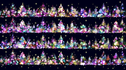 輝くイルミネーション、夜のクリスマスツリー