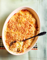 Cauliflower cheese in a tin
