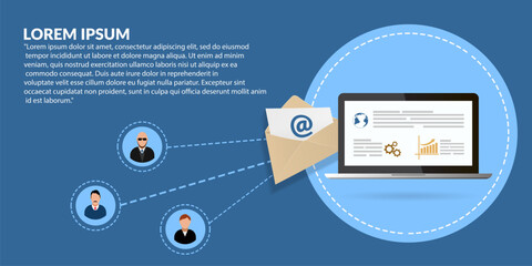 Email list, mailing list, contact list concept  banner eps 10 vector