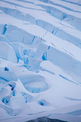 Fototapeta na wymiar Huge crevasses on this glacier in Antarctica
