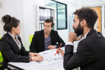 Business meeting discuss with team
