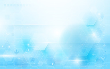 Abstract technology digital hi tech hexagons concept background. Space for your text