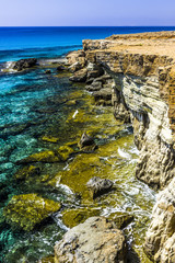 The rocky coast of the Mediterranean sea