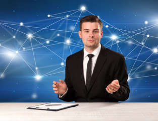 Businessman sitting at a desk