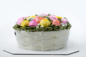 birthday cake with flowers