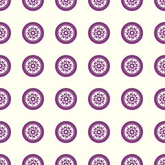 Car wheel vector illustration on a seamless pattern background