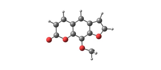 Methoxsalen molecular structure isolated on white