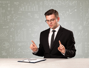 Businessman sitting at a desk