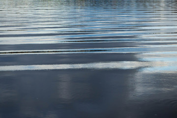 Water background with smooth waves. Natural texture of the reservoir.