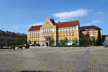 Obraz premium Cesky Tesin - city Hall and Main Square - Czech Republic