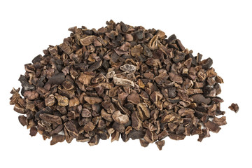heap of crushed organic cocoa nibs