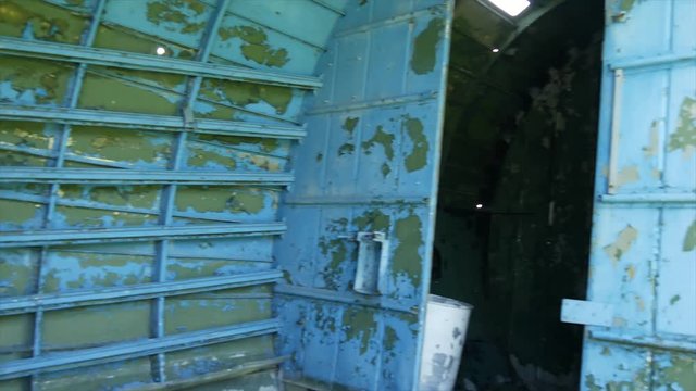 Carcassa di aeroplano da guerra abbandonato nella foresta