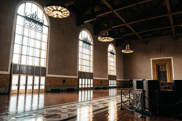 Printed roller blinds Train station beautiful art deco lobby of union station, los angeles
